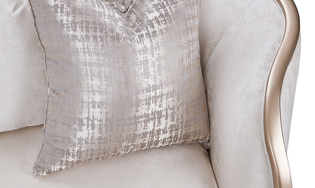 Malibu Crest 3-Seater Velvet Sofa with 6 Accent Pillows