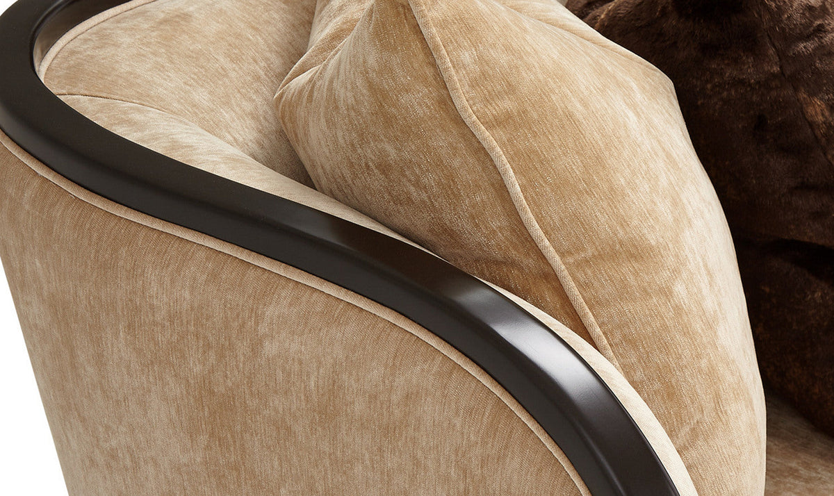 Malibu Crest 3-Seater Velvet Sofa with 6 Accent Pillows