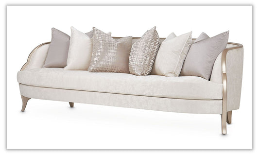 Malibu Crest 3-Seater Velvet Sofa with 6 Accent Pillows