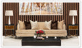 Malibu Crest 3-Seater Velvet Sofa with 6 Accent Pillows