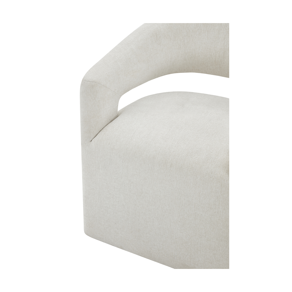 Dining Chair Off White with Sleek Wooden Legs