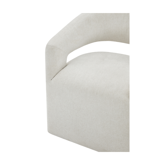 Dining Chair Off White with Sleek Wooden Legs