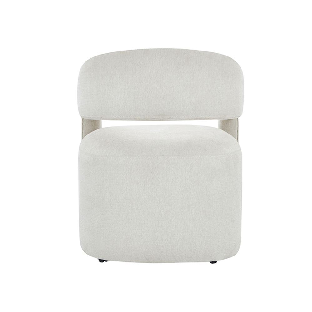 Dining Chair Off White with Sleek Wooden Legs