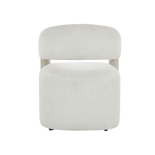 Dining Chair Off White with Sleek Wooden Legs