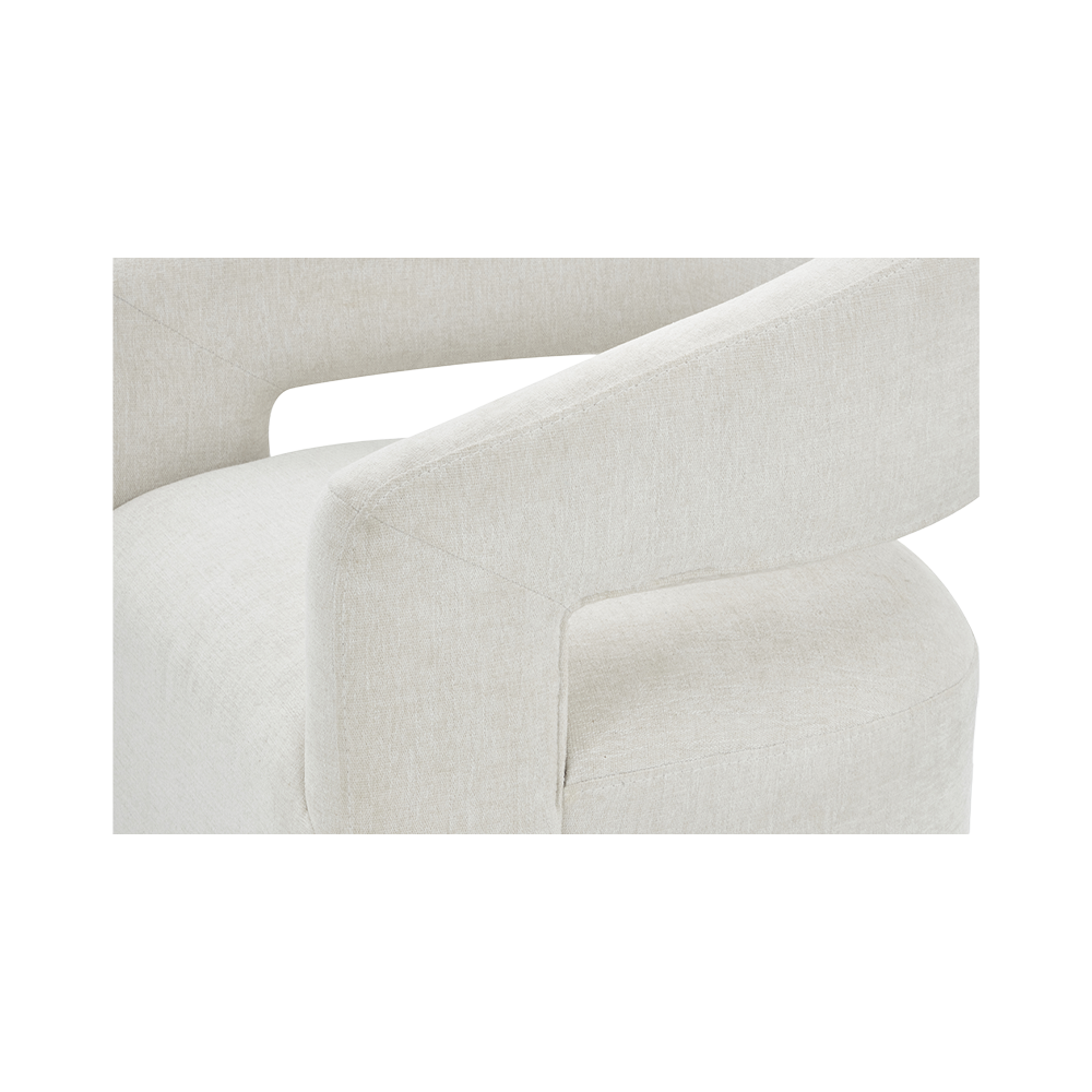 Dining Chair Off White with Sleek Wooden Legs