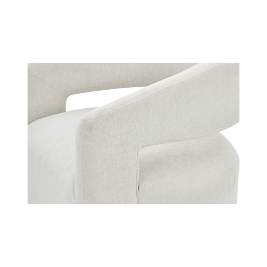Dining Chair Off White with Sleek Wooden Legs