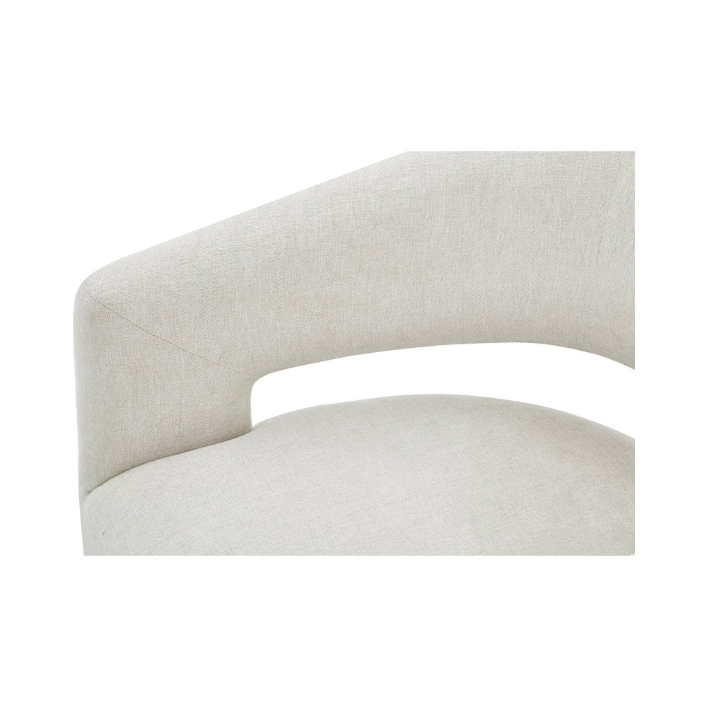 Dining Chair Off White with Sleek Wooden Legs