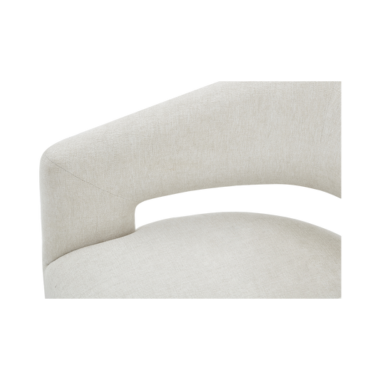 Dining Chair Off White with Sleek Wooden Legs