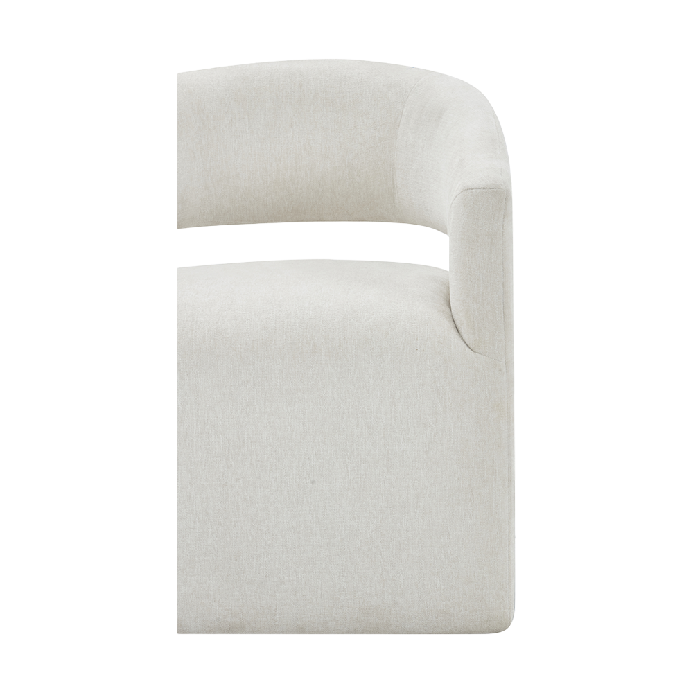 Dining Chair Off White with Sleek Wooden Legs