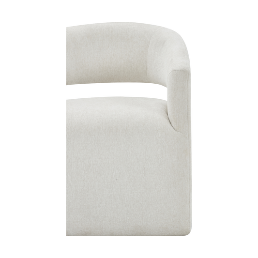 Dining Chair Off White with Sleek Wooden Legs