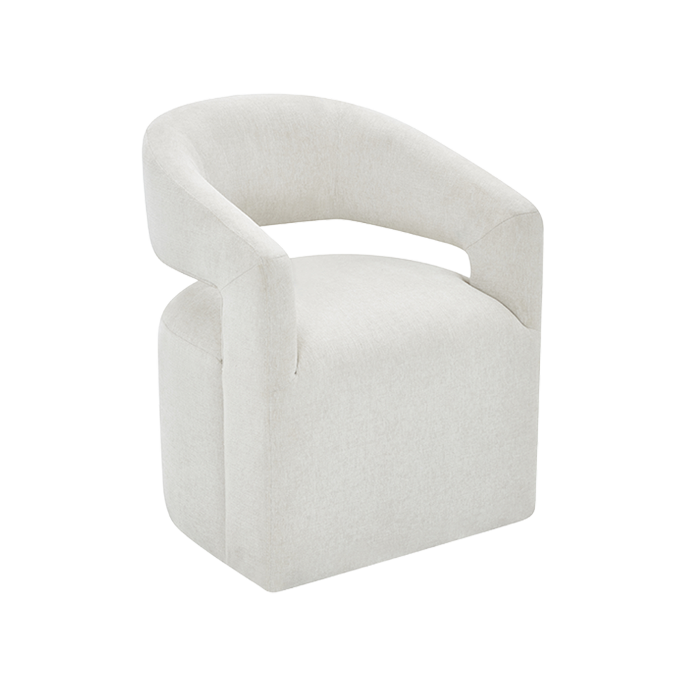 Dining Chair Off White with Sleek Wooden Legs