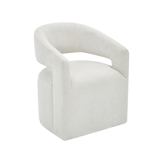 Dining Chair Off White with Sleek Wooden Legs