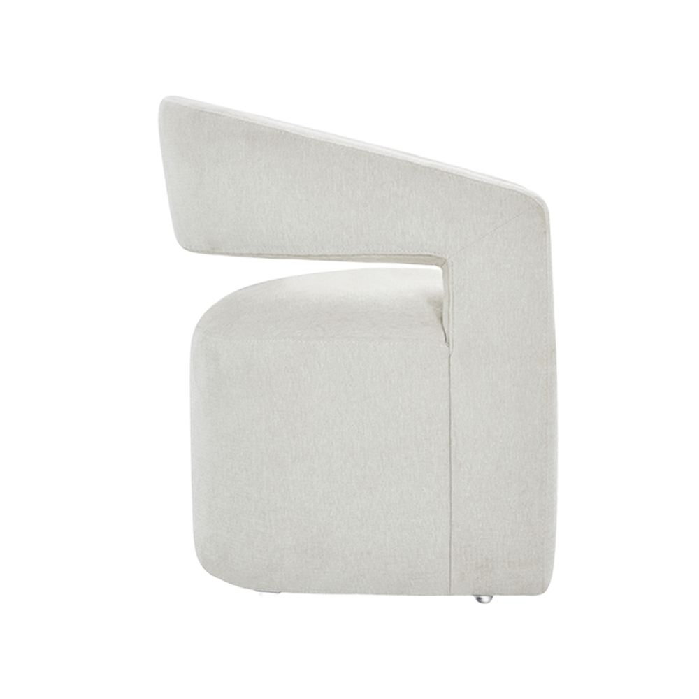 Dining Chair Off White with Sleek Wooden Legs