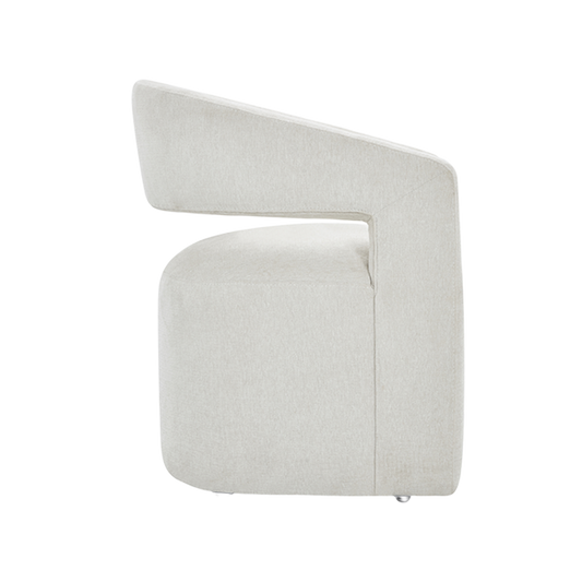 Dining Chair Off White with Sleek Wooden Legs