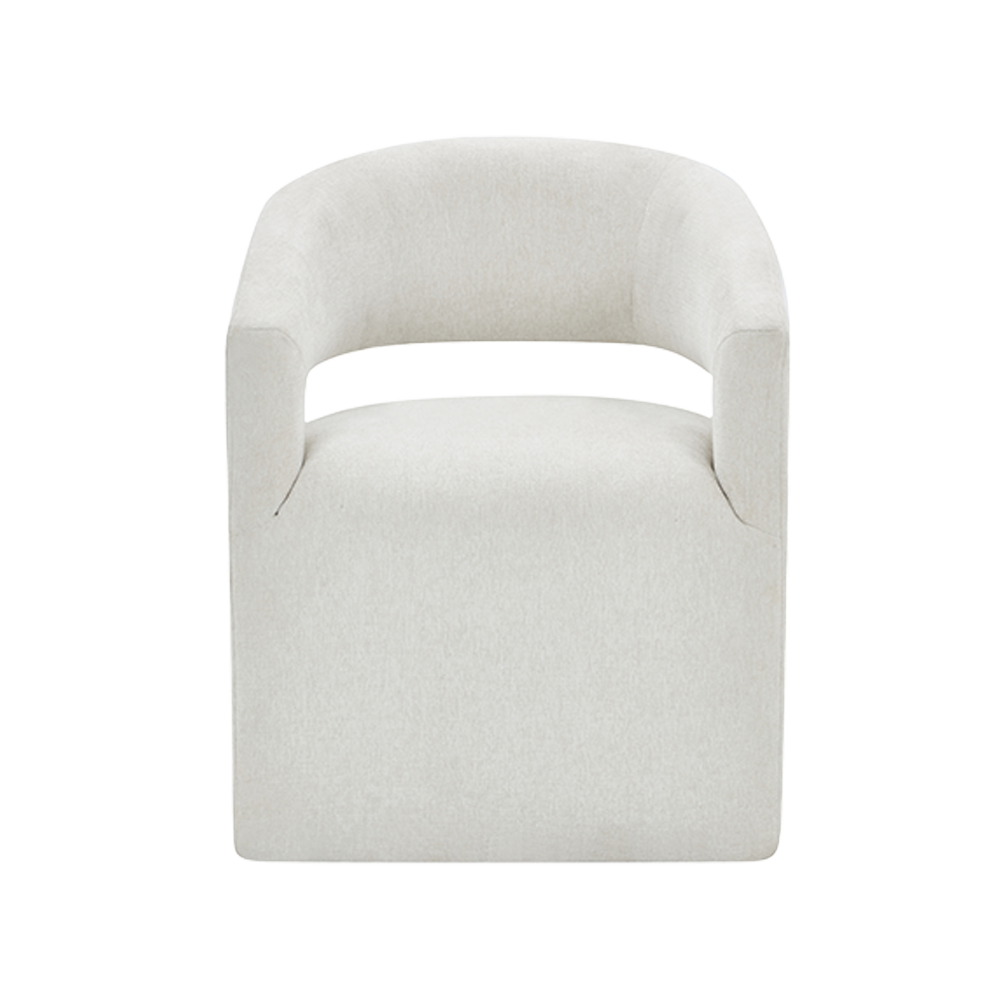 Dining Chair Off White with Sleek Wooden Legs