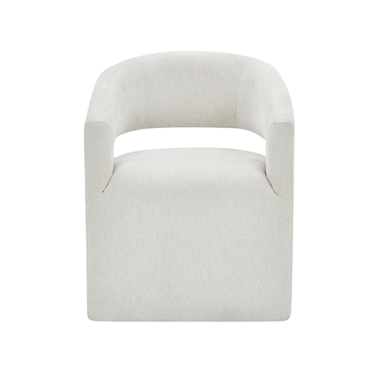 Dining Chair Off White with Sleek Wooden Legs