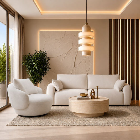 3 Seater Motion Sofa in Beige Fabric