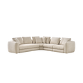 Sectional Sofa in Latte with Curved Armrests