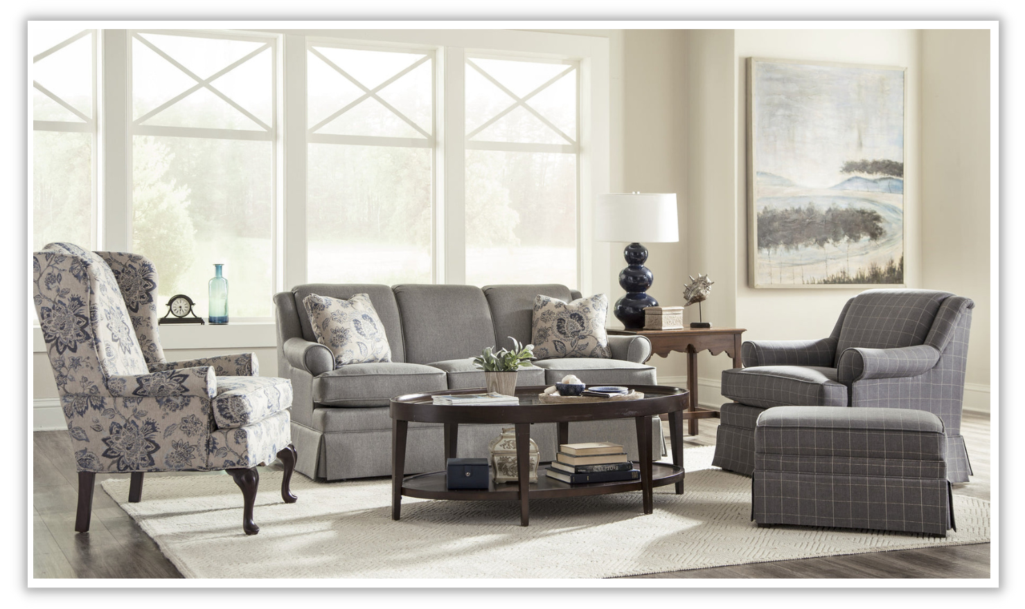 3-Seater Fabric Sofa with Tufted Back Design