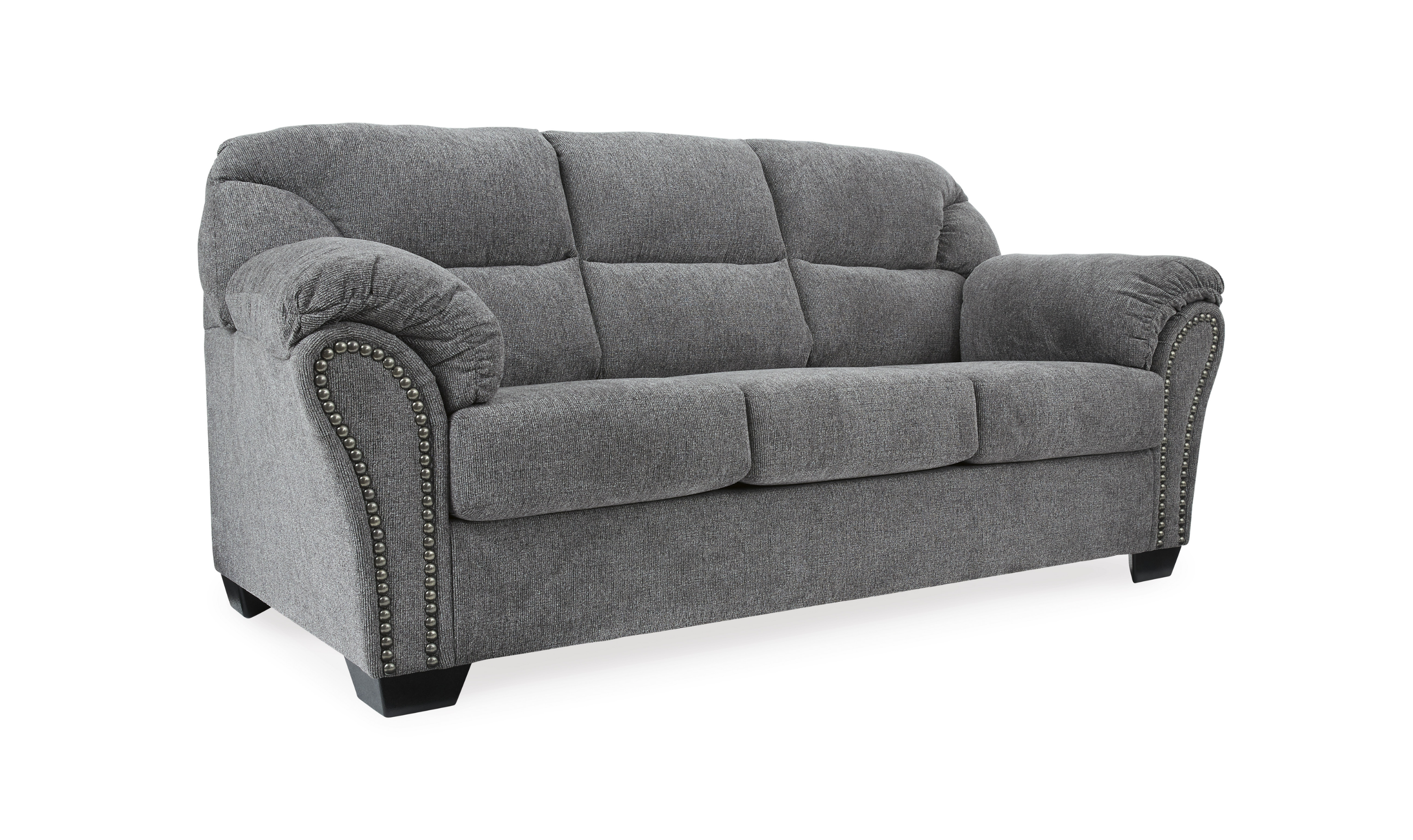 3 Seater Sofa in Pewter Fabric with Pillow Arms