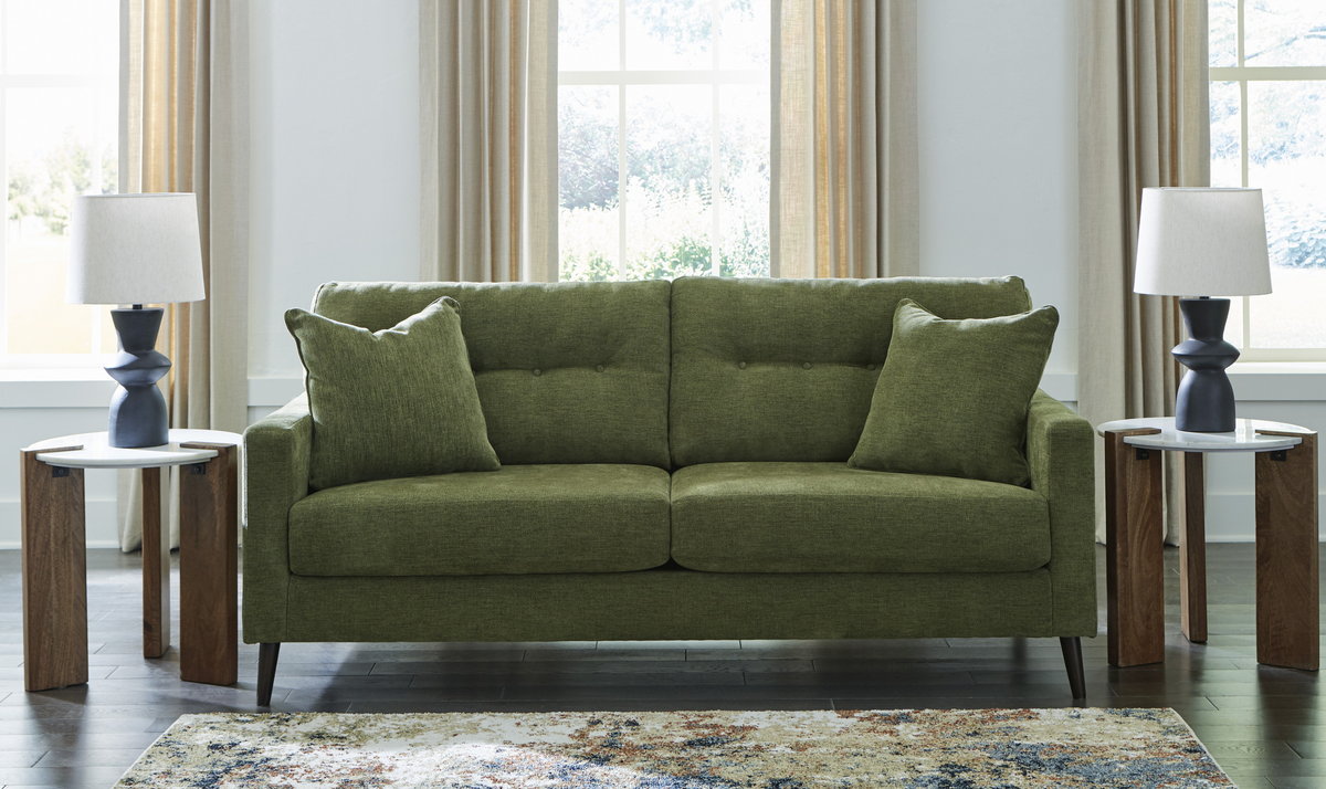 Bixler 2-Seater Fabric Sofa with Tufted Back Design