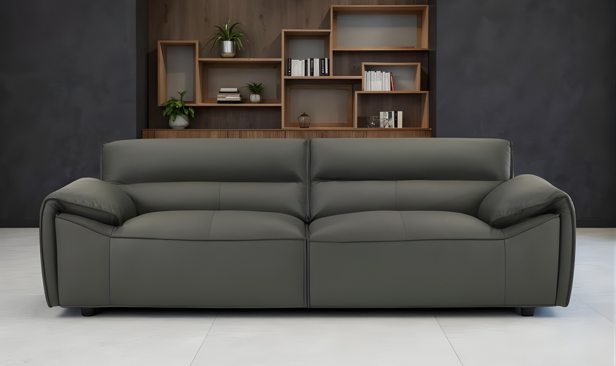 Leather Buxton Sofa with Wide Track Arms and Modern Design