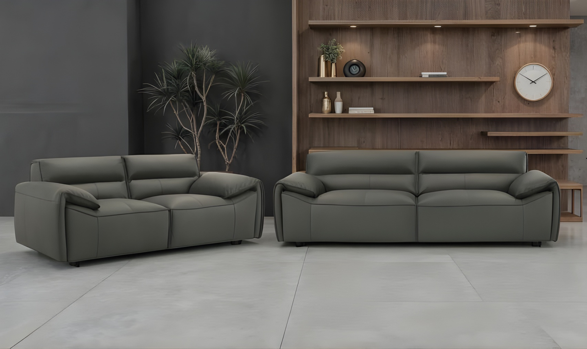 Leather Buxton Sofa with Wide Track Arms and Modern Design