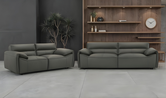 Leather Buxton Sofa with Wide Track Arms and Modern Design