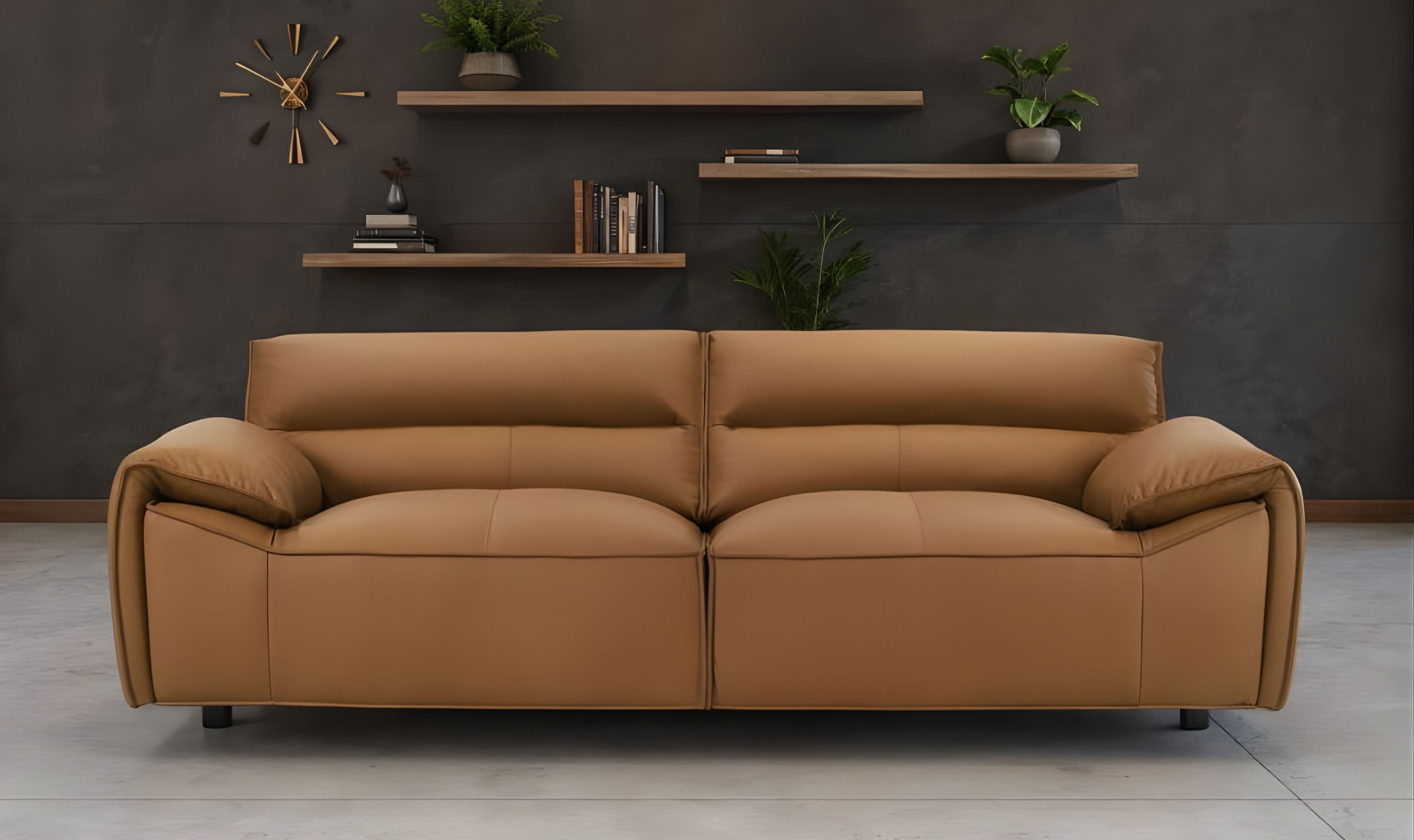 Leather Buxton Sofa with Wide Track Arms and Modern Design