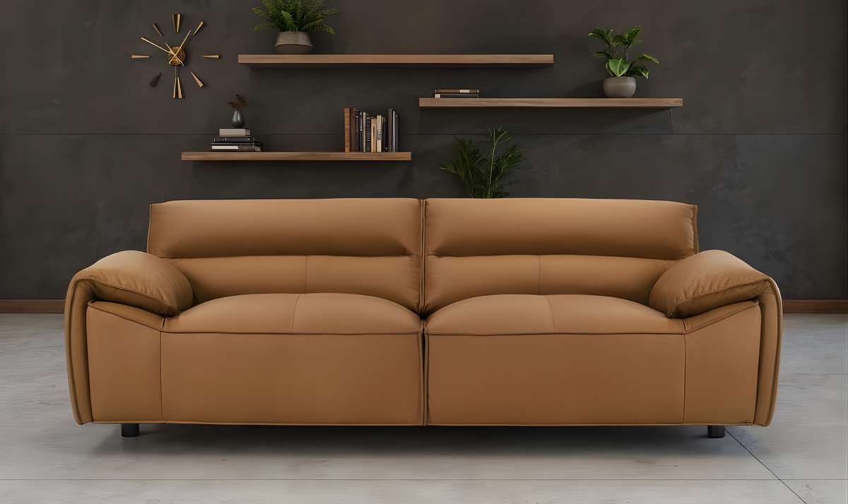 Leather Buxton Sofa with Wide Track Arms and Modern Design