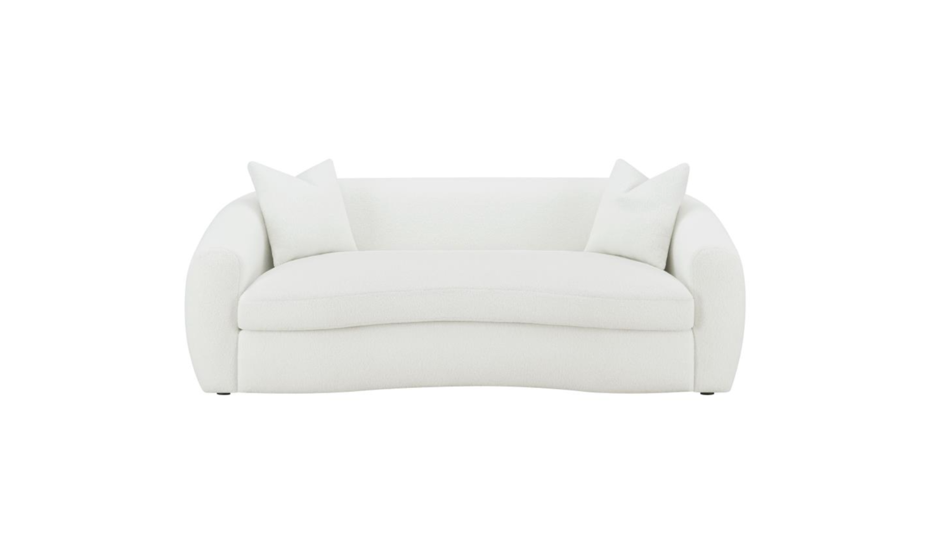Fabric 3-Seater Bench Sofa with Tufted Back in White