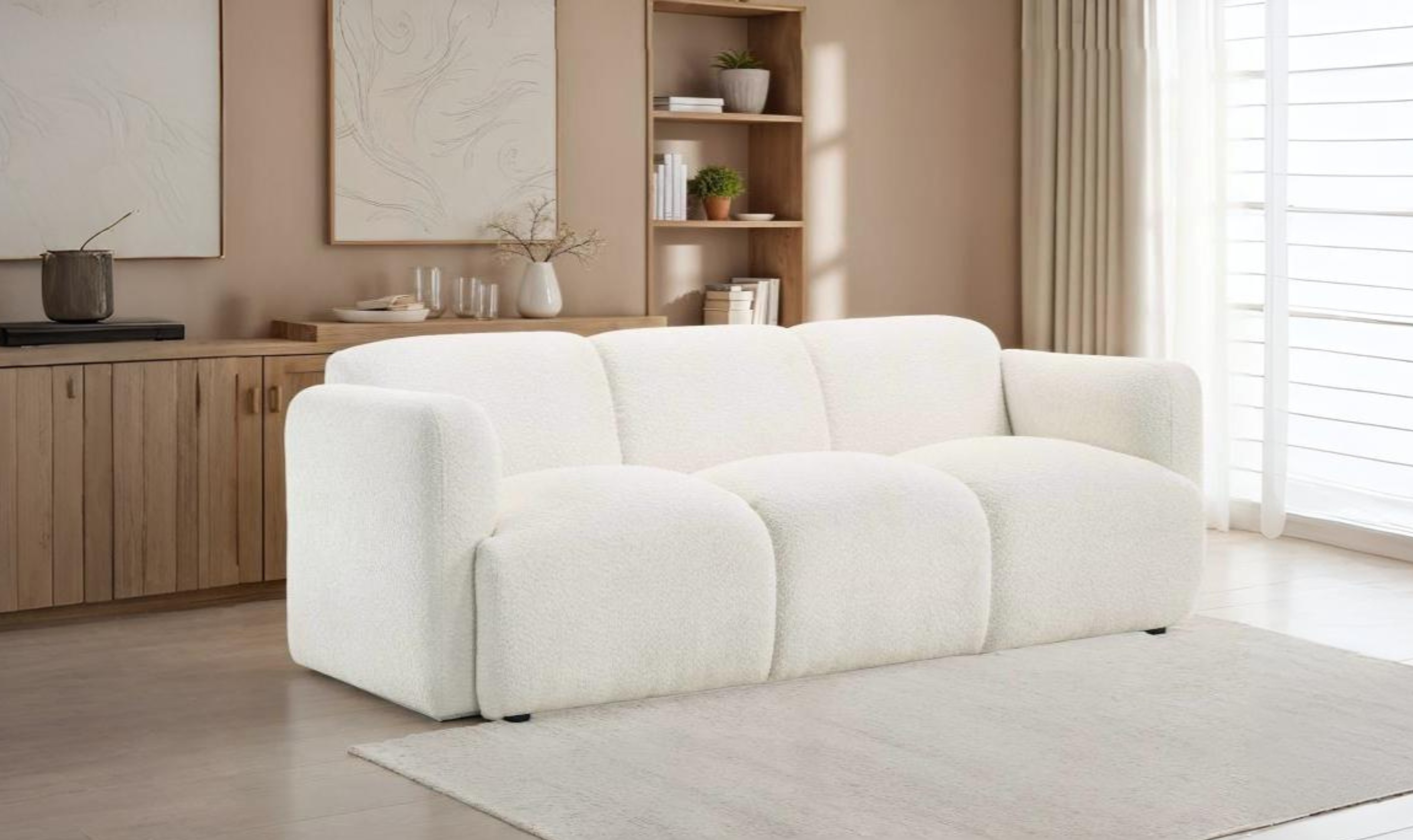 Round Track Arm 3 Seater Sofa in Dorset Fabric