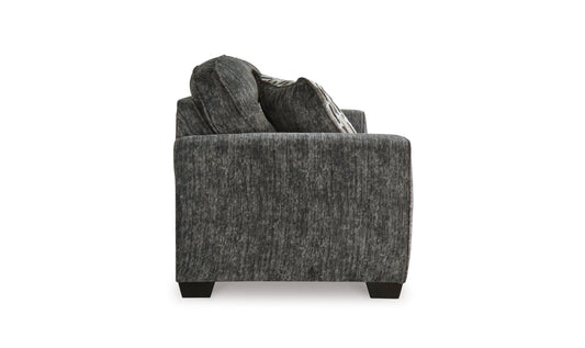 3-Seater Fabric Sofa with Cushion Arms and Modern Heritage Design