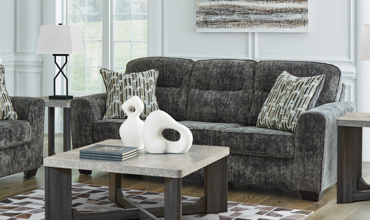 3-Seater Fabric Sofa with Cushion Arms and Modern Heritage Design