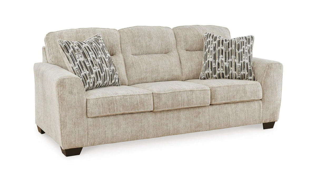3-Seater Fabric Sofa with Cushion Arms and Modern Heritage Design