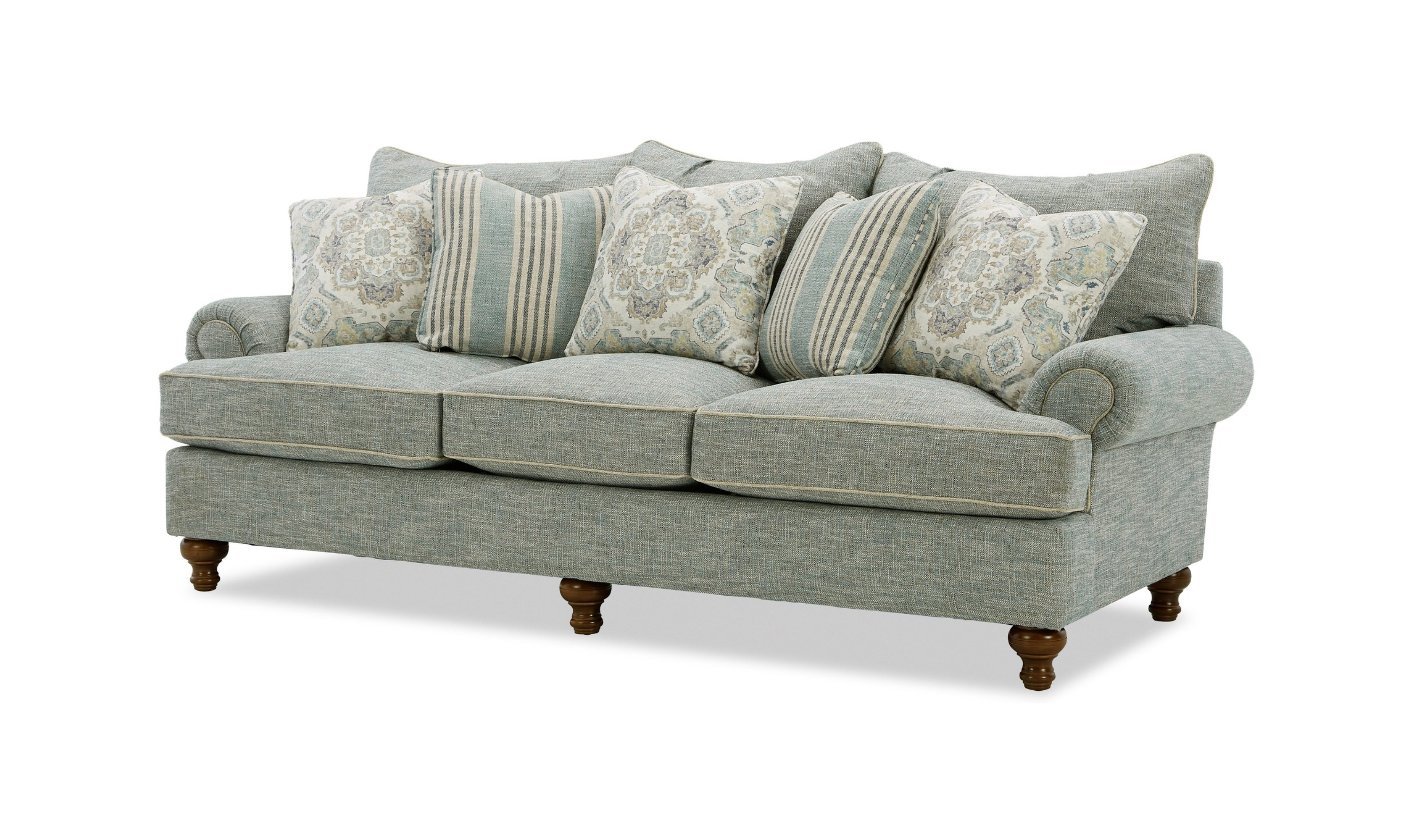 Fairview Sofa in Plush Fabric with Elegant Curved Arms