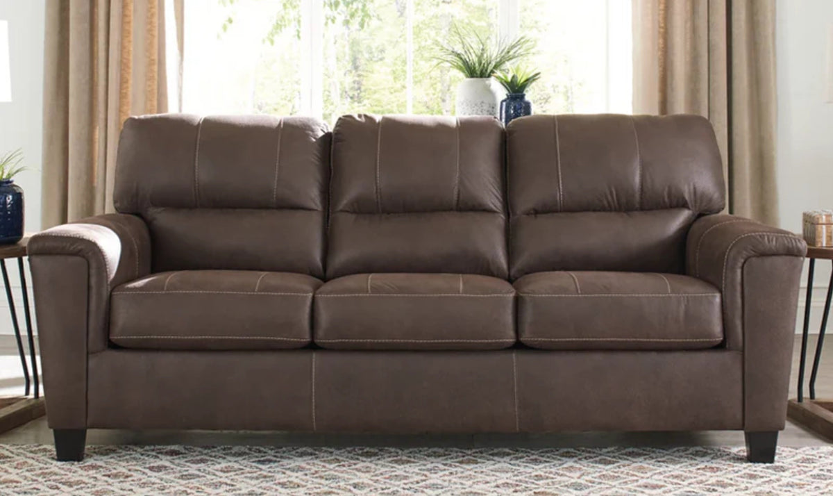 Modern Heritage 3-Seater Sofa with Track Arms in Faux Leather