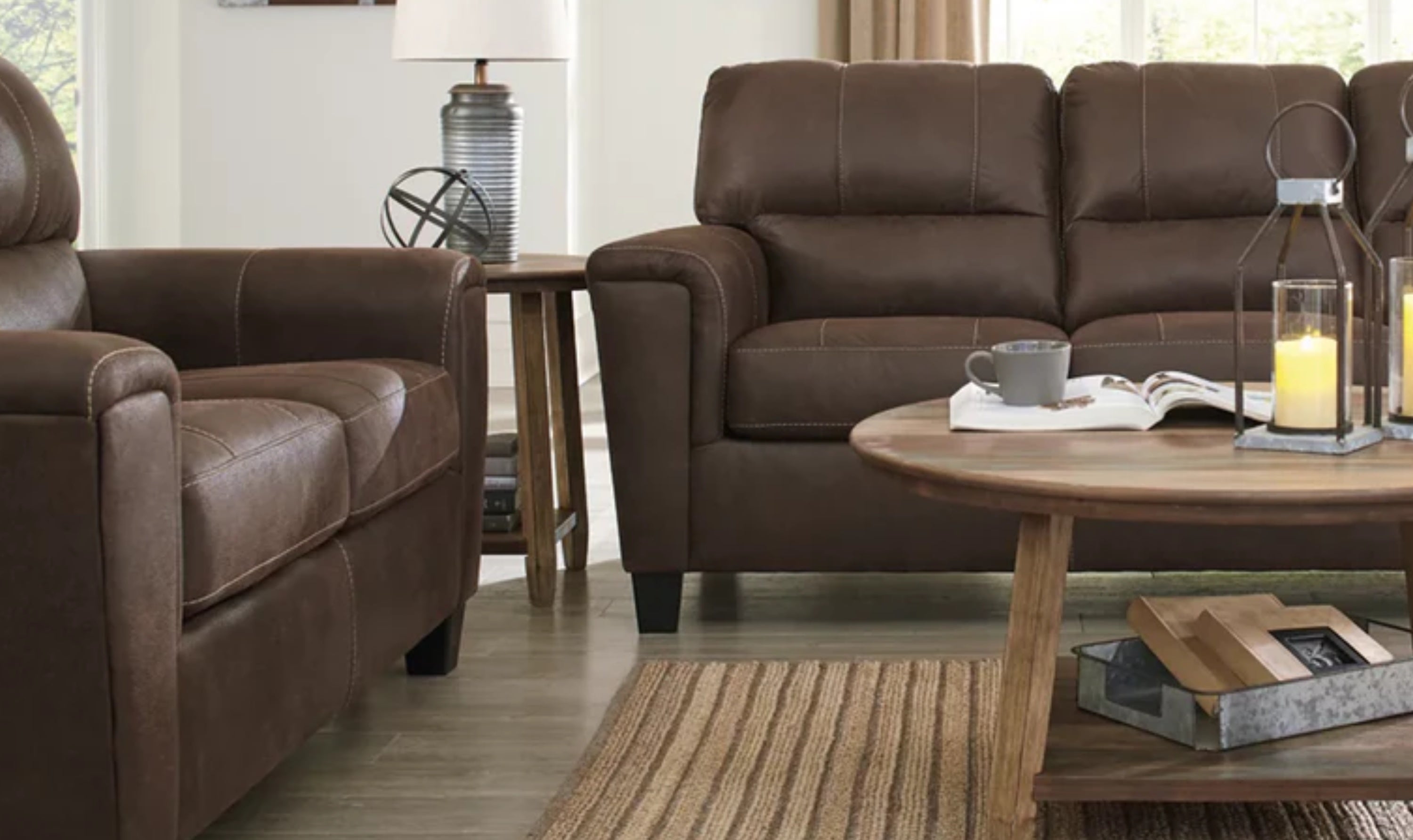 Modern Heritage 3-Seater Sofa with Track Arms in Faux Leather