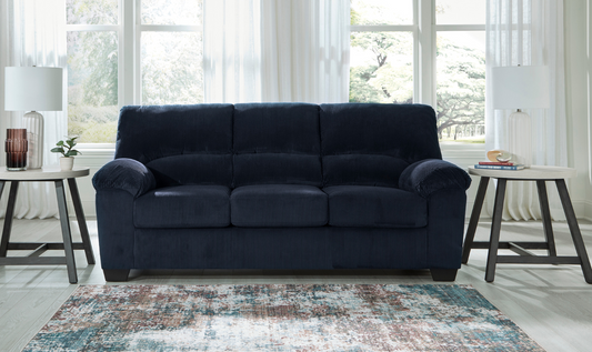 3-Seater Fabric Sofa with Pillow Arms and Modern Heritage Design