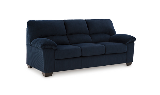 3-Seater Fabric Sofa with Pillow Arms and Modern Heritage Design