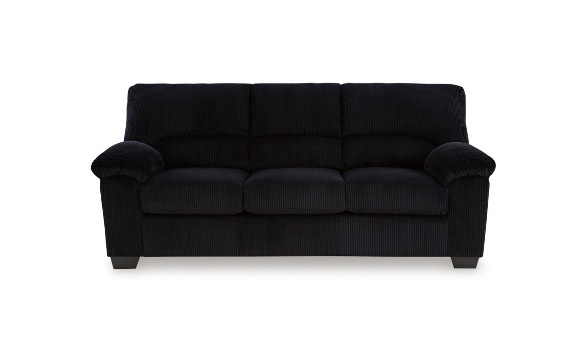 3-Seater Fabric Sofa with Pillow Arms and Modern Heritage Design
