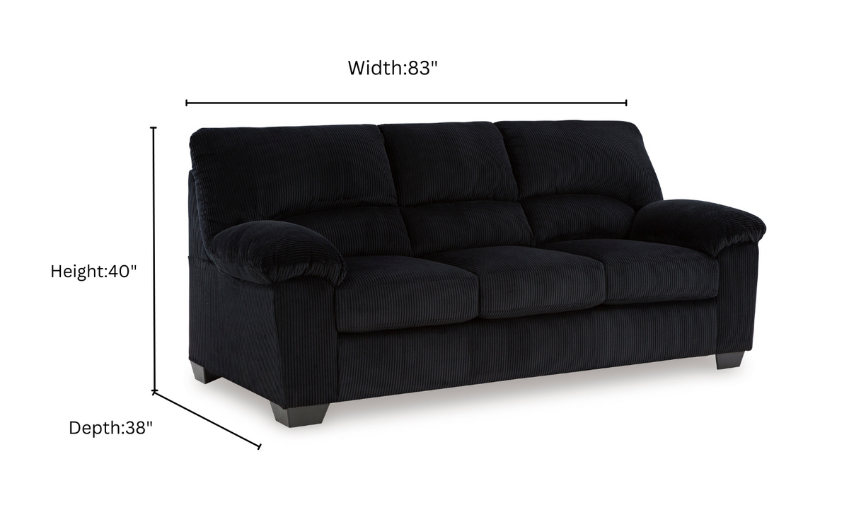 3-Seater Fabric Sofa with Pillow Arms and Modern Heritage Design