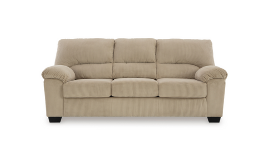 3-Seater Fabric Sofa with Pillow Arms and Modern Heritage Design