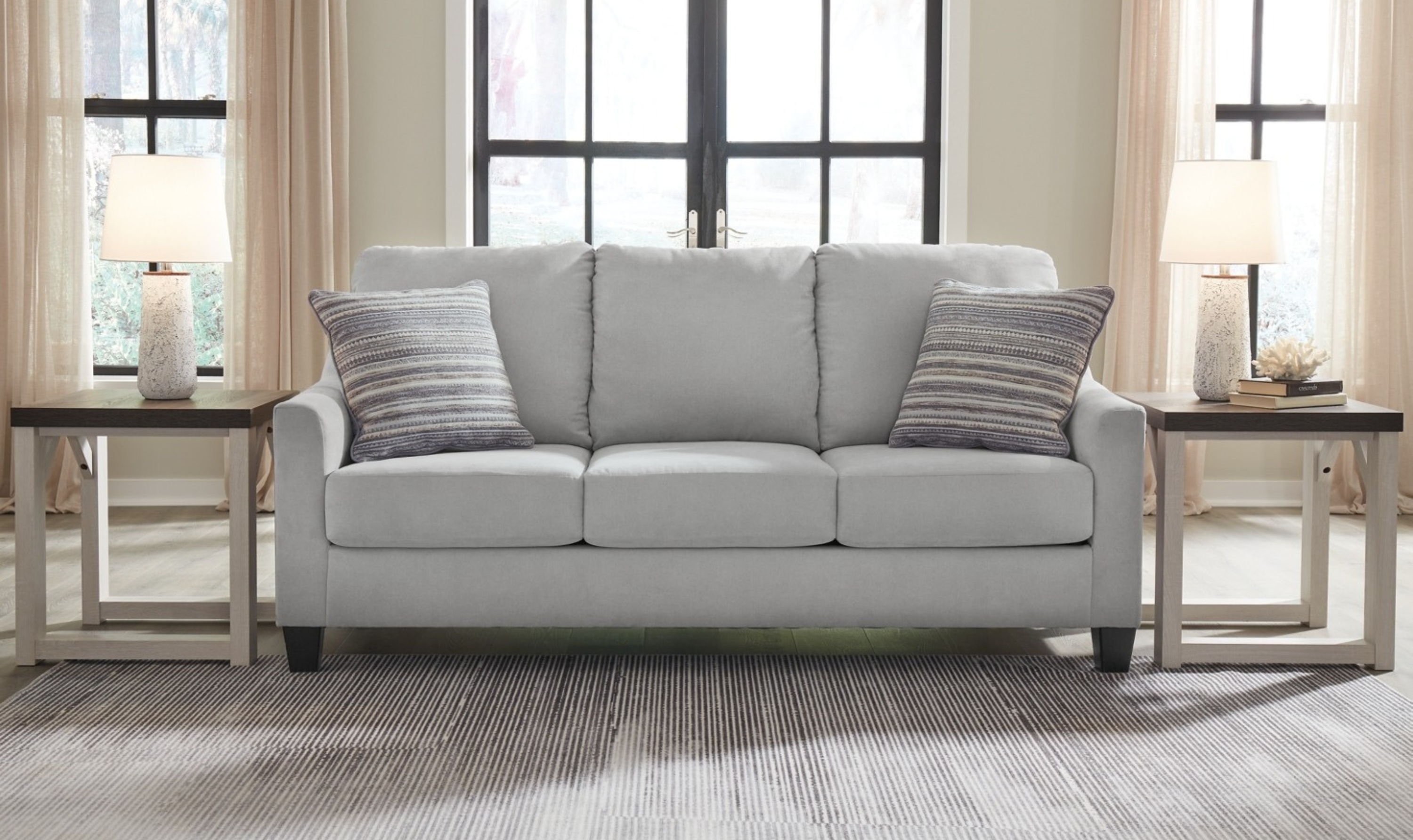 3-Seater Sofa in Adlai Fabric with Modern Heritage Design