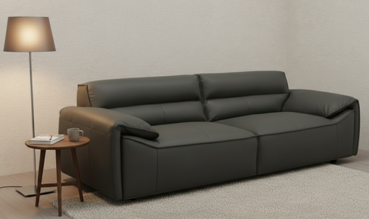 Leather Buxton Sofa with Wide Track Arms and Modern Design
