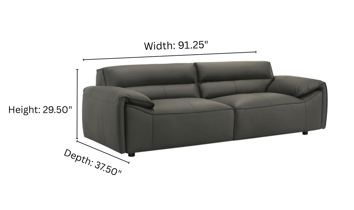 Leather Buxton Sofa with Wide Track Arms and Modern Design
