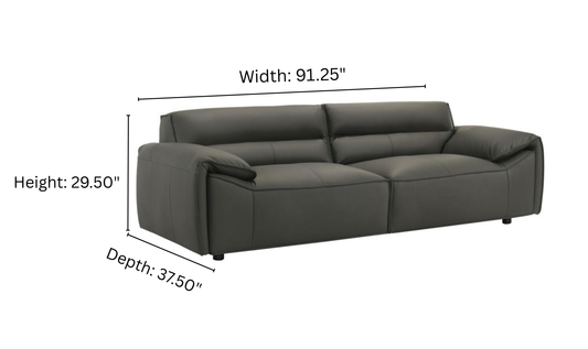 Leather Buxton Sofa with Wide Track Arms and Modern Design