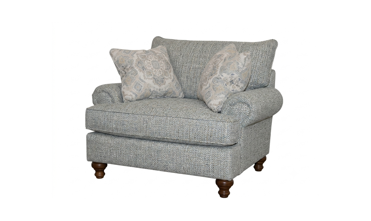 Fairview Sofa in Plush Fabric with Elegant Curved Arms