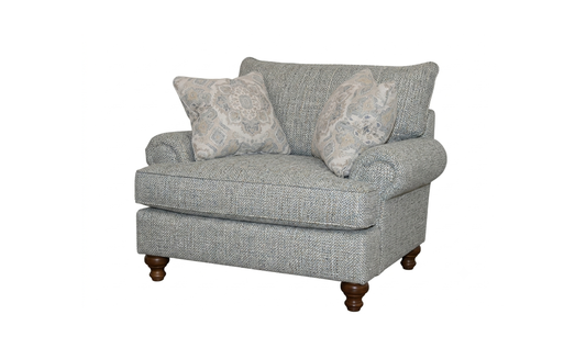Fairview Sofa in Plush Fabric with Elegant Curved Arms