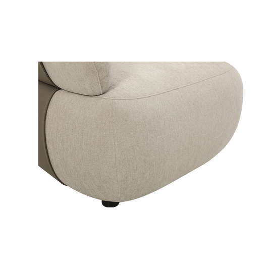 Lounge Chair in Beige with Curved Back Design